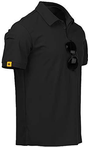 JACKETOWN Polo Shirt Uomo Manica Corta Asciugatura Rapida Traspirante Tennis Polo Shirt Camicie Estate per Uomo Button Front T-Shirts Sport Shirt Basic Regular Fit Golf Shirt