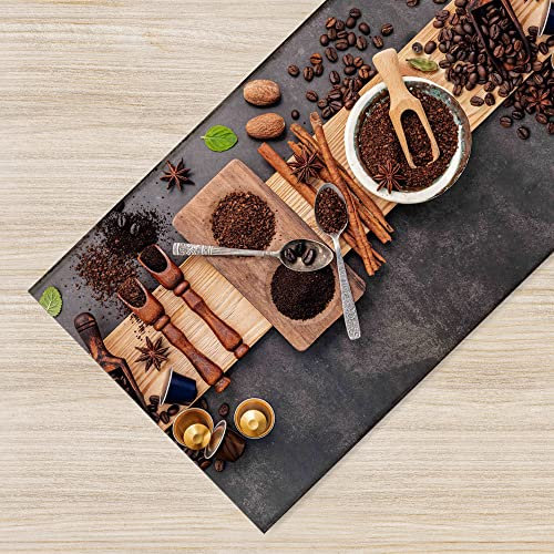 IlGruppone Tappeto Cucina Antiscivolo Made in Italy Passatoia Antimacchia Multiuso Corridoio Soggiorno Lavabile in Lavatrice - 113 Caffe - 50x100cm