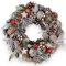 MIJOMA Weihnachtskranz Tannenzapfenkranz - Wunderschöne Winterliche Dekoration für Wand und Tür - Handgearbeiteter Adventskranz mit echten Tannenzapfen, künstlicher Tanne und Beeren (braun/rosa)