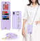 Zouzt for iPhone Xs Max Case with Cord and Card Holde, Zipper Wallet Case with Crossbody Lanyard Ring Adjustable Necklace Protective Cover Women for iPhone Xs Max 6.5 Inch - Purple