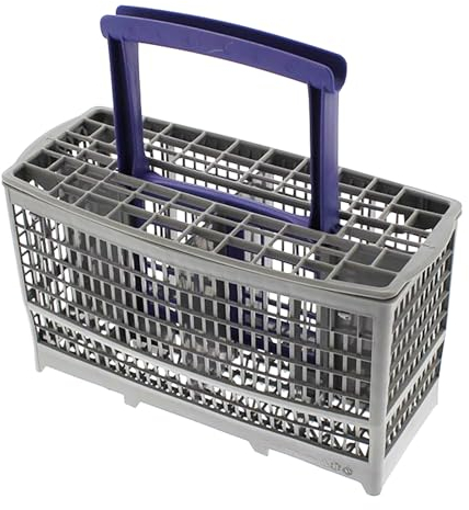 SPARES2GO Grey Cutlery Basket with Purple Handle compatible with Beko Dishwashers