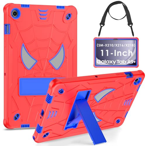 KATUMO Case for Samsung Galaxy Tab A9 Plus + Case 11 inch (SM-X210/ SM-X216/ SM-X218) Heavy Duty Shockproof Rugged Protective Stand Cover with Detachable Adjustable Shoulder Strap