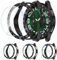 [3+3Pezzi] Kamita Custodia per Samsung Galaxy Watch 6 Classic 47mm, 3 Protezione Dello Schermo in Vetro Temperato+3 Duro PC Bumper Case +3 Anello Adesivo Cover per Galaxy Watch6 Classic (Nero*3)