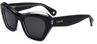 Lanvin LNV663S 010 Black/Crystal Sunglasses Woman Acetato, Modified Rectangle, 53