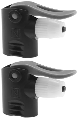 EMSea 2 Pcs Black Plastic Bicycle Dual Head Pump Nozzle FV AV Bicycle Air Pump Valve Hose Adapter Connector Replacement Track Pump Head For Bicycle Pumping Parts Accessories