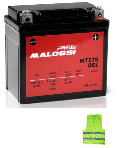 COMPATIBILE CON SWM SM R 125 per anno 2019 al 2023 BATTERIA YTZ7S MALOSSI MTZ7S IN GEL FORNITA CARICA E PRONTA ALL’USO BATTERIE ATTIVE 6 AH AMPERE 12 VOLT 113X70X105MM