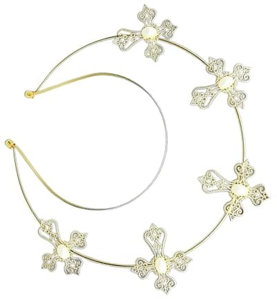 Handgemachtes Stirnband Halos Gothic Kopfschmuck Filigran Für Hochzeit Braut Foto Requisiten Haarschmuck Cosplay Kreuz Stirnband