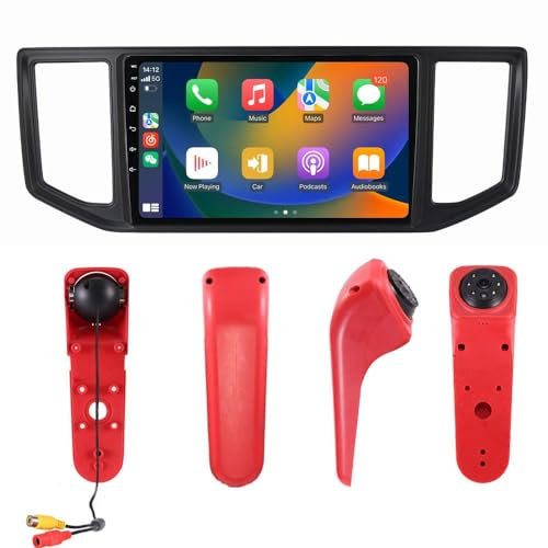 25,4 cm (10 Zoll) Touchscreen GPS Navi Navigation Navigator Monitor Karten Autoradio mit CarPlay & Android + HD Rückfahrkamera Einparksystem Kompatibel mit V W Crafter (MK2) / MAN TGE