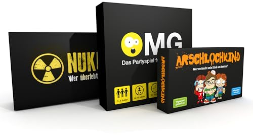 KAMPFHUMMEL Partybundle mit 3 Partyspielen: OMG, Arschlochkind und Nukular
