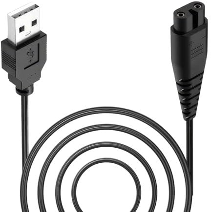Novstuf Charger Cable for Hatteker, Replacement Shaver Charger Cable 1.5M USB Beard Trimmer Charging Lead Durable Hair Clipper Razor Long Cord for RFC 588 598 RFC 690 692 696 RSCX 9598 7568