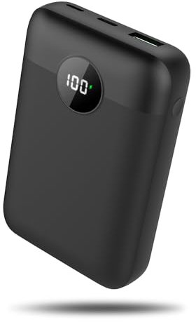 OKZU 5V 2A Power Bank for Heated Gilet, Heated Vest Battery Pack, 10000mAh Packet Size LED Display Portable Charge for Heated Clothing, Coat (Black)