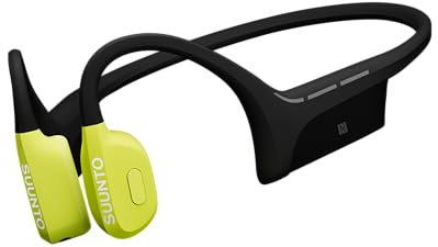 SUUNTO Wing Auriculares de Conducción Ósea Deportivos Bluetooth, Control de Movimiento de Cabeza, Micrófono HD Integrado, Resistente al Desgaste IP67, Luces de Seguridad, hasta 30 Horas de Autonomía