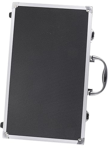 JOINPAYA Mikrofon Aufbewahrungsbox für 2 Handmikrofone aus Aluminium | Schwarze Ausführung mit Schaumstoffeinlage und Griff, für Live Auftritte, Karaoke Räume, Ktv und Podcaster