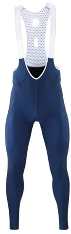 NihaoWXM Salopette Ciclismo Uomo Pantaloni Lunghi da Ciclismo da Uomo Autunno Gel Pad Pantaloni con Bretelle da Bici Riflettenti Pantaloni da Bicicletta Traspiranti con Tasca Posteriore(Blue 1,M)
