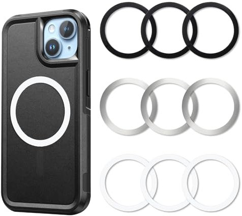 9 Stück Magnet Ring Aufkleber Adapterring für MagSafe Magnetisches Drahtloses Ladegerät Universal Ring Magnetisches Adapter Kompatibel mit iPhone, Samsung Galaxy, Pixel, OnePlus, Oppo, Xiaomi, Redmi