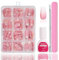 Ballerina Fake Nail Set - 240 Stück Falsche Nägel Zartem Fliederrosa, Vollständige Abdeckung Falsche Nägel Zum Aufkleben, Falsche Nägel Tips Set für Damen & Frauen Nail Art Manicure (Lavendelrosa)