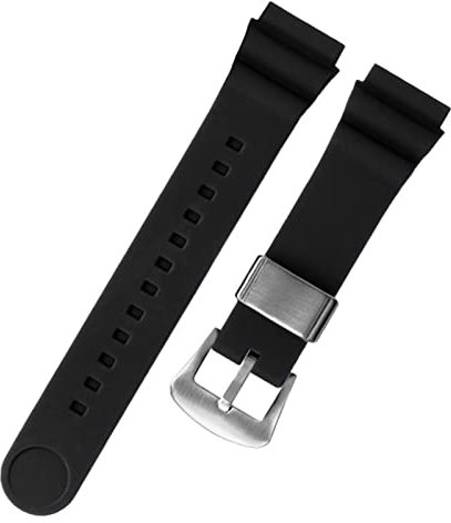 INFRI Per seiko 5 n. Uomini di orologi solari uomini in gomma in silicone 22mm Sports immersioni in scatola SNE537 SRPA83J1 Cinturino da polso(Black silver buckle)