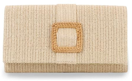OPLERT Bolso de Paja y Raffia Crossbody Tejido de Verano para Mujeres - Sobre para Playa