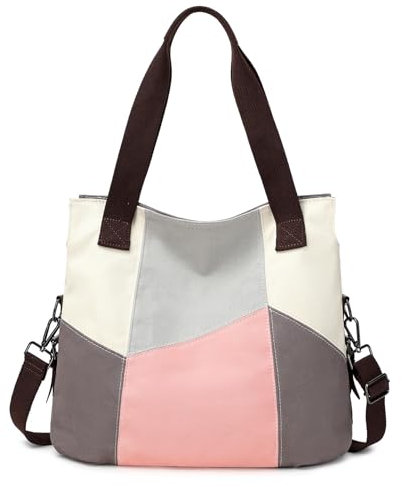 SIVENKE Damen Handtasche Canvas Tasche Casual Schultertasche Umhängetaschen Retro Hobo Große Kapazität für Schule Shopper Lässige täglich