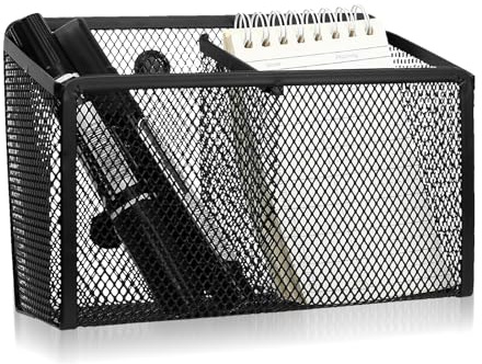 Magnetisch Stifthalter Netz,Magnet Korb, Magnetische Aufbewahrungskörbe, Mesh Marker Pen Holder, für Whiteboard, Kühlschrank, Büromateria (2 knoten)