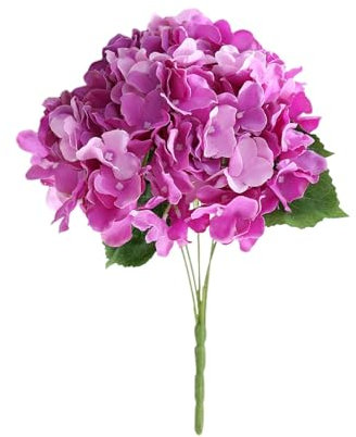 Florals - Ramo de hortensias artificiales realistas de seda de 13 pulgadas con tallos largos para decoración de boda, calabaza gigante de 26 pies (E, talla única)