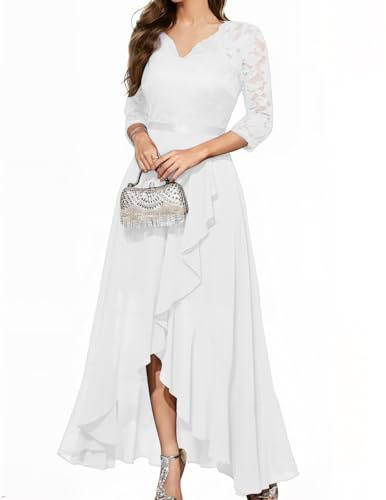 Bbonlinedress Robe de soirée élégante pour mariage, robe en dentelle en mousseline de soie, robe de demoiselle d'honneur, robe de fête, robe de bal, XL