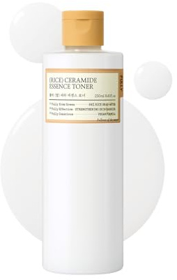 FULLY Rice Ceramide Essence Toner, Milchiger Koreanischer Toner Für Glashaut, Feuchtigkeitsspendende Reiswasser Und Ceramid Formel Für Die Feuchtigkeitsbarriere, 250 Ml, Weiß