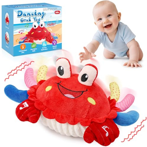 Toyzey Jouet Bebe 6 10 12 18 Mois,Crabe Qui Marche Bebe 1-3 Ans Musique Enregistrement Jouets D'éveil Musicaux Jeu Jouet Bebe Musicaux Cadeau Enfant 1 2 3 Ans Garcon Fille Bébé Anniversaire