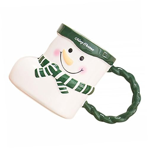 KICHOUSE Tazza Natalizia Coppa Decorativa per Latte Unico e Caffetteria Design Forma Calza con Sciarpa