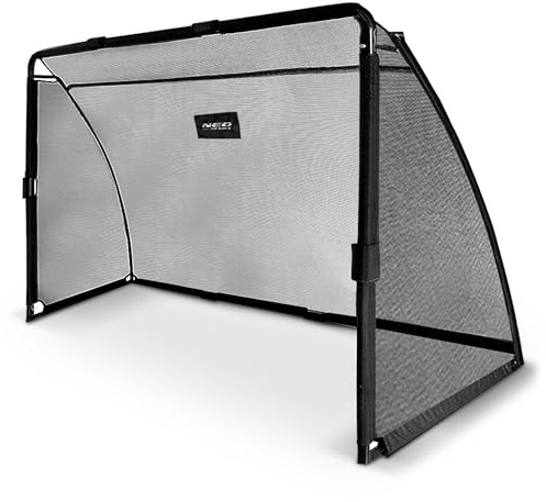 Neo-Sport Fußballtor mit Abdeckung Schusstraining für Kinder und Erwachsene 300 x 200 x 90 cm Schwarz