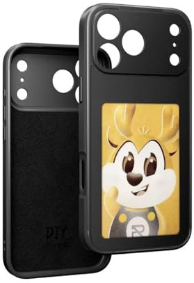 E Ink Handyhülle für iPhone 17 Pro/Pro Max Smart Ink Screen Handyhülle NFC Memory Case für iPhone17 Pro mit Foto-Bildschirm (für iPhone 17 Pro) Schwarz