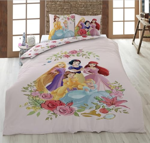Aymax Bettbezug Disney Prinzessin, 135 x 200 + 80 x 80 cm, 100 % Baumwolle