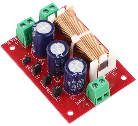 400 W 2-vägs högtalare övergångsfilter med frekvensdelning för 4-16 ohm ljudsystem, röd + brons + blå + grön, YLY-2088 modell