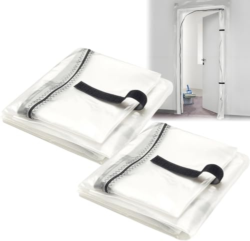 Protector de polvo para puerta de polietileno de baja densidad transparente con cremallera, extraalto para edificios antiguos y pasajes altos, ideal como puerta de polvo, renovación y puerta de