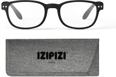 IZIPIZI Lesebrille #B READING Black +3 Dioptrie rechteckig, Lesehilfe für Presbyopie mit Flex Bügeln und Soft Touch Rahmen, Unisex Brille