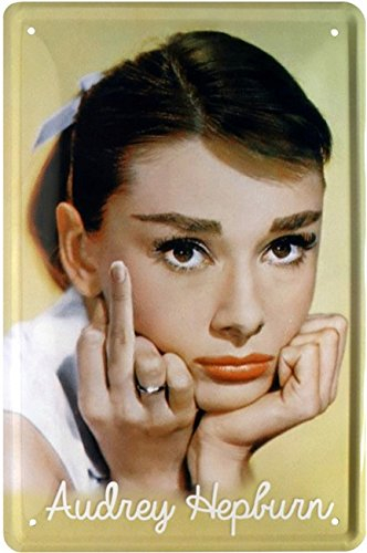 Frech! Audrey Hepburn Finger Stinkefinger Blechschild 20 x 30 Retro Blech 1722