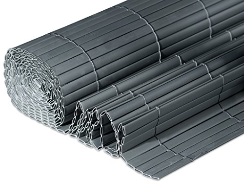 Windhager Sichtschutzmatte Presidio aus Kunststoff in Bambusoptik, Sichtschutz für Garten und Balkon, Anthrazit, 150 x 300 cm, 06783