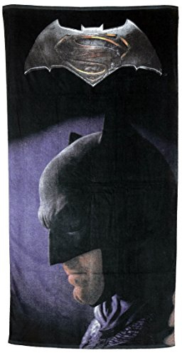 Batman vs. Superman Batman mit Logo, 100% Baumwolle – ca.150 x 75 cm – 0122083 Strandtuch, schwarz, 38.7 x 25.8 x 3.1 cm