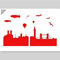 London Skyline-Schablone - Karton - A3 42 x 29,7cm - Skyline Breite 37 cm - wiederverwendbare kinderfreundliche Schablone für Malerei, Handwerk, Wände und Möbel