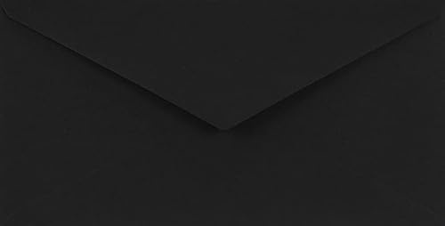 Netuno 25 Kuverts Schwarz DIN lang 11x22 cm fein und festlich | 115g Sirio Color Nero · elegante schwarze Briefumschläge für Geschäftspost, Büro, Korrespondenz, Einladungen & Grußkarten