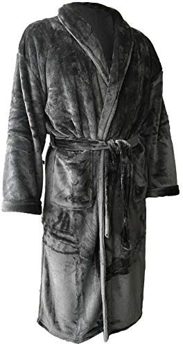 HOMELEVEL Flanell Übergrößen Bademantel Unisex für Damen und Herren Morgenmantel Saunamantel Reisebademantel Kuschelig weich Sauna Morgenrock