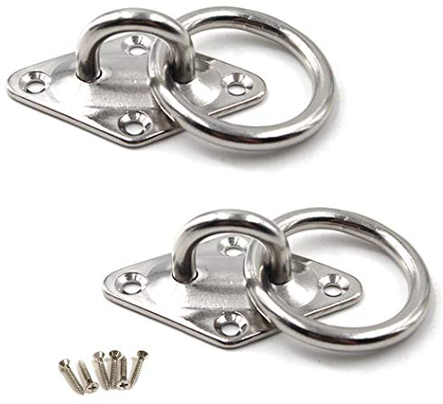 M8 Gancio per soffitto con gancio per occhio 304 gancio per montaggio a parete in acciaio inox resistente per appendere un pacchetto di 2 (viti incluse)