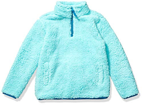 Amazon Essentials Giacca con Cerniera Corta in Pile Sherpa Bambine e Ragazze, Blu Acqua, 4 Anni