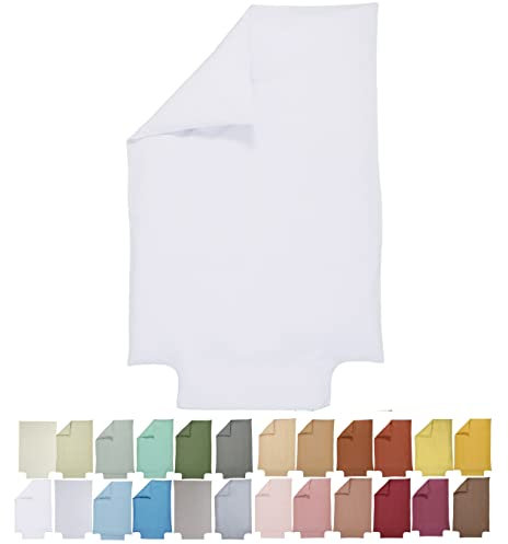 Housse de Couette 140 x 200 cm - 1 Personne - 100% Coton Bio 57 Fils Issu de l'agriculture Biologique - Blanc - pour Matelas lit 90x190 cm - Coton certifié sans Substance nocive