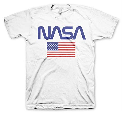 Nasa Officially Licensed Old Glory Big & Tall Mens T-Shirt (White), XXXXX-Large
