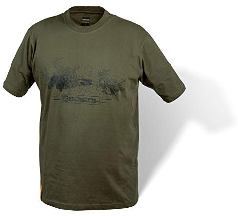 Radical Premium Style XL Angelbekleidung T Shirt Sommer Bekleidung, Oliv/braun