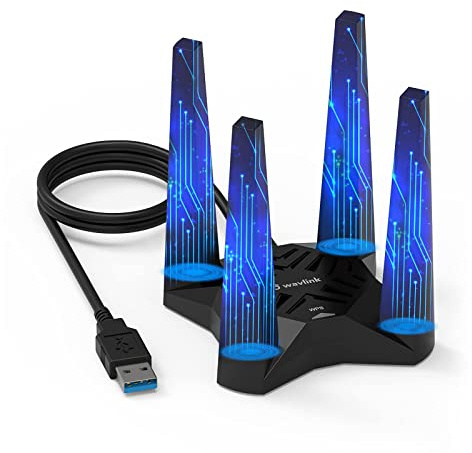 WAVLINK AX1800 USB WiFi 6 Adapter for Desktop PC, Dual Band PC WiFi Adapter