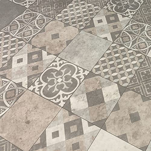 Modern Style Tile Design Vinyl Lino Cushioned Kitchen Bathroom European Style (4m x 5m, Modern Poker)