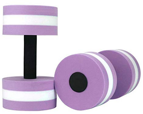 Set of 2 Water Dumbbells for Swimming Pool and Aquatic Exercise - Foam Fitness Resistance Barbells Float Water Aerobics Equipment for Weight Loss