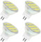 Akynite MR11 GU4 12V LED 4W Kaltweiß 6000K, 120 Grad, 400LM, 35mm MR11 35W Halogen Ersatz, 12V-24V AC DC LED Einbaustrahler GU4 MR11 Kaltweiss für Bad Dunstabzugshaube, Nicht Dimmbar, 4er-set